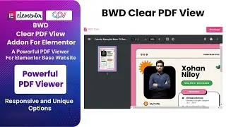 🔍 Explore the Power of Clarity with BWD Clear PDF View Addon for Elementor! 🚀