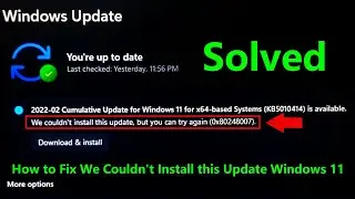 How to Fix We Couldn't Install this Update Problem Windows 11