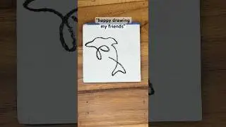 Can You Draw Without Lifting Your Pen Challenge? (how to draw a one line dolphin) 