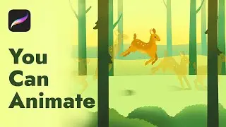 Learn to Create Animation in Procreate - Jumping Deer (frames available)