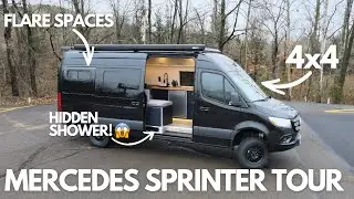 MUST SEE VAN TOUR! || Full Mercedes 4x4 Sprinter tour with a hidden bathroom!!