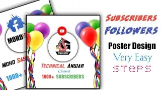 subscribe poster designing and follower poster designs 1000 subscriber completed poster