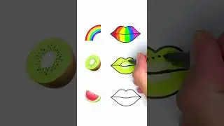 Rainbow Lipstick also kiwi and watermelon creative inspiring ideas for kids #kids #kidsart