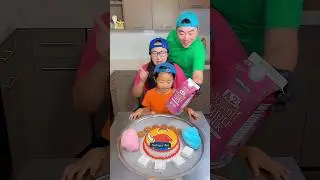 Lego cake vs vanilla cakes ice cream challenge!🍨 #funny #shorts by Ethan Funny Family