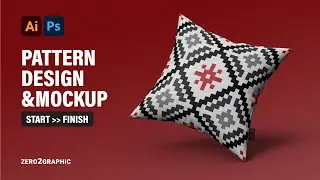 How to Create Pattern Design in Adobe Illustrator and Mockup on Pillow in Adobe Photoshop