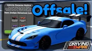 Dodge Has Been Removed... (Kinda) | Put Offsale - Roblox [Driving Empire]