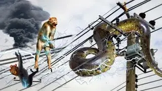 So Pitiful! Python And Thousands Of Wild Animals Trapped On High Voltage Power Lines