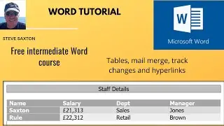 Free Microsoft Word course.  Intermediate Word course