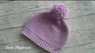 Шапочка с помпоном/Elena Masterica/A hat with a pompom