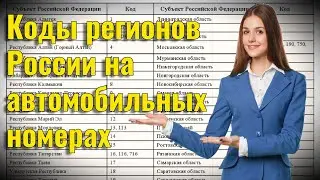 Коды регионов России на автомобильных номерах