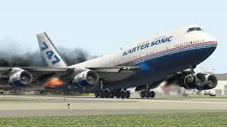 Flight Attendant Tried To Emergency Land B747 After Engines Caught Fire | XP11