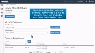 cPanel : comment retirer un utilisateur d'une base de données MySQL