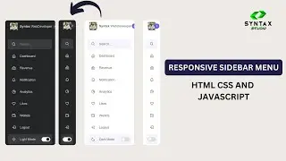 Responsive Sidebar Menu in HTML CSS & JavaScript | Dark & Light Mode