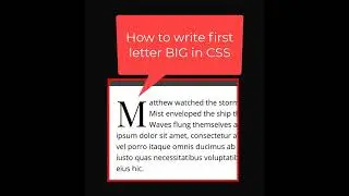 How to wirte First letter BIG in CSS #shorts #css