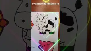 Mucca | come colorare | come disegnare | colora | disegna #shorts #animals