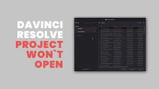 Davinci Resolve Crashes when Opening a Project