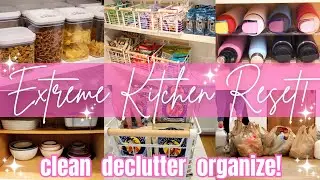 Kitchen Clean Declutter Organize! Kitchen Reset Routine! Extreme Clean Declutter Organize With Me