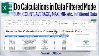 Learn how to do Calculations in Filtered Data In Excel