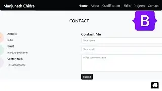 How to Design Responsive Personal Portfolio Website using Bootstrap HTML CSS - Contact Section