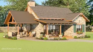 Possibly The Perfect Rustic Stone Cabin / Cottage | Small House Design With Floor Plan