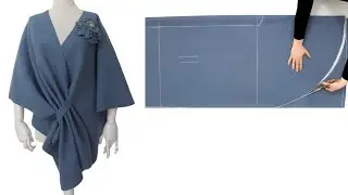 NO SEWING! Everybody can cut easy chic DIY cape coat in 10 min
