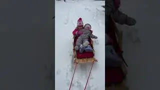 Sisters sledding #winter #snow #sledding