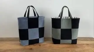 FREE PATTERN ~ DIY Patchwork Tote, learn to sew this beginner friendly stylish tote, library bag