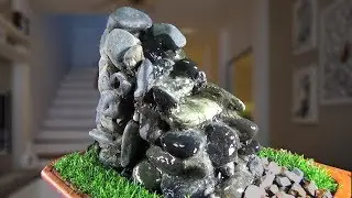 How to make Fountain Waterfall used Stones