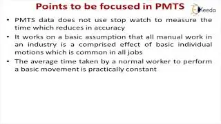 Predetermined Motion Time System (PMTS)-Work Study of Industrial Engineering and Management