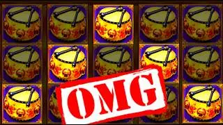 My BIGGEST WIN EVER ON Dancing Drums Golden Drums Slot Machine!