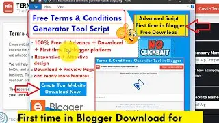 Create Terms & Conditions Generator Tool Script [ Advanced ] | Tools website script for blogger