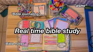 Real time bible study with me/ bible journaling with me *asmr* 💓