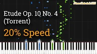 Chopin - Etude Op. 10 No. 4: Torrent (Slow Piano Tutorial) [20% Speed]