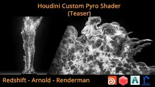 Houdini Custom Pyro Shader Teaser | Redshift, Renderman, Arnold