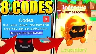8 LEGENDARY INFERNUS PET CODES IN BUBBLE GUM SIMULATOR! (Roblox)