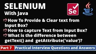 Part7-Selenium with Java Tutorial | Practical Interview Questions and Answers | InputBox