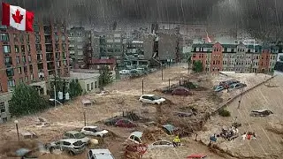 Emergency evacuation in Canada! Floods in Montreal are washing away cars and stranding people