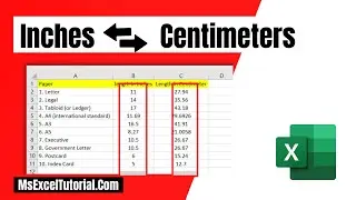 How to Convert Inches to Centimeters and Centimeters to Inches In Excel