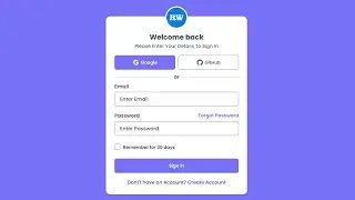 Login Form Using HTML And CSS || Login Page In HTML & CSS