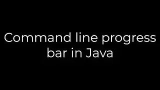 Java :Command line progress bar in Java(5solution)