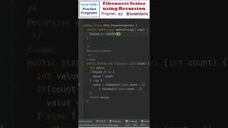 Fibonacci Series using Recursion in Java #Shorts #java #coding #trending