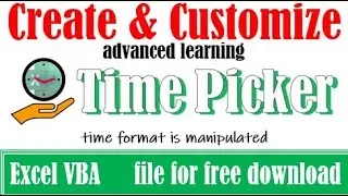 Create and customize time picker in Excel