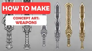 Concept Art Tutorial | How To Make: Concept Art for Weapons | Photoshop