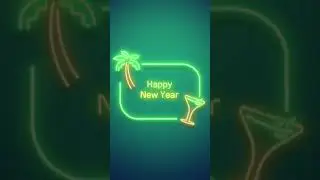 Happy new year 2022 neon sign green screen footage