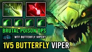 NEW 1v5 Butterfly Viper Just Stand & Hit Max Range Poison Slow DPS 100% Deleted Offlane Dota 2