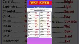 Antonyms words In English |