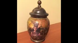 Декорирование деревянного горшочка. Diy. Decorating a wooden pot.