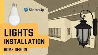 Part 7 - Lights Installation and false ceiling in SketchUp | House 20x10 m