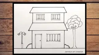 How to Draw a House / House Drawing Easy Step By Step For Beginners