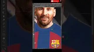 Changing Messi's outfit from Inter Miami to Barcelona with the help of Photoshop 